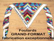 12 Foulards Brodés avec un liseré - Grand Format 