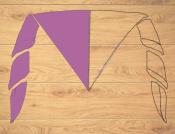 Mi-Partie GAUCHE VIOLET pour 12 foulards (pointe en bas)