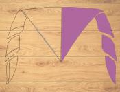 Mi-Partie DROITE VIOLET pour 12 foulards (pointe en bas)
